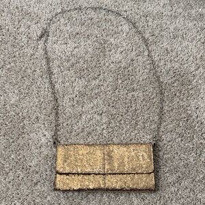 Elegant Gold Glitter Wristlet Clutch